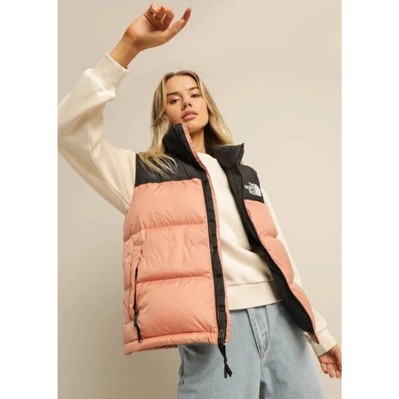 The North Face Jackets & Blazers - The North Face Women's Nuptse Pink & Black 700 Fill Puffer Vest Size Medium